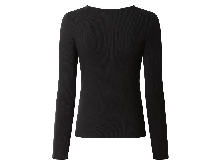 Schwarzes Damen-Langarmshirt, Rückansicht