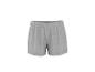 Graue Baumwollshorts mit elastischem Bund.