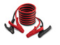 Rote und schwarze Starterkabel mit Klemmen.