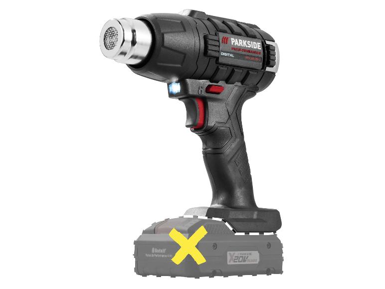 Digitales Heißluftgebläse mit 20V Akku.