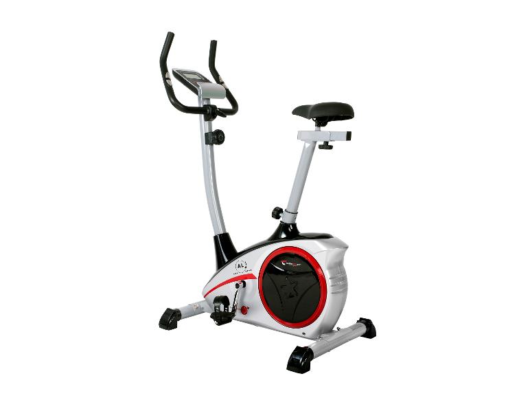Graues und schwarzes AL 1 Heimtrainer-Fahrrad mit roten Akzenten
