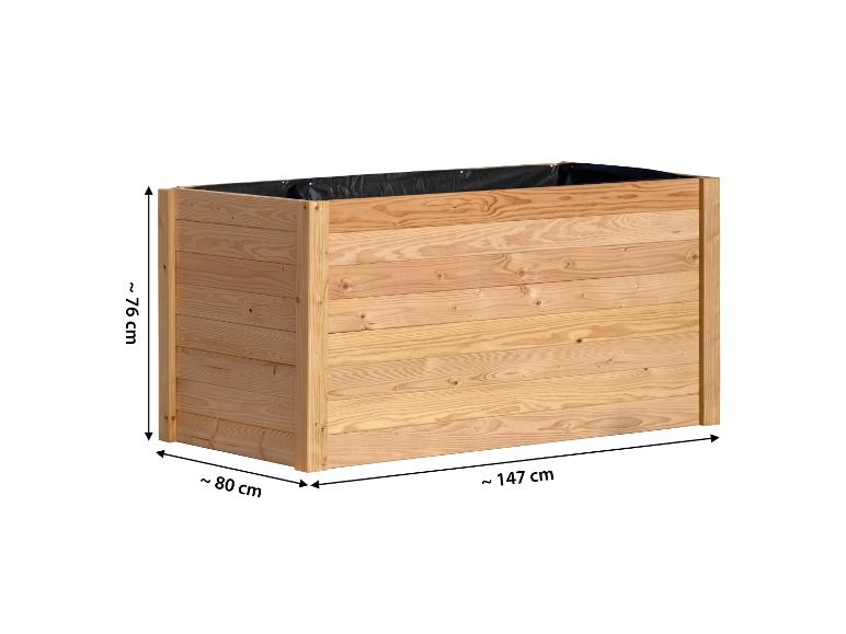 Hochbeet aus Holz mit schwarzer Folie, Maße 147x80x76 cm
