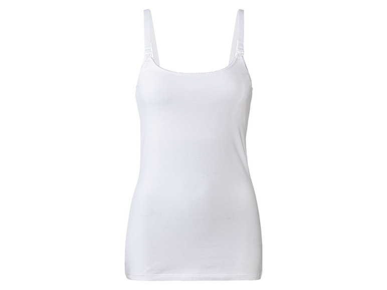 Weißes, nahtloses Stilltop mit breiten Trägern.