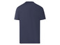 Ein dunkelblaues T-Shirt mit kurzen Ärmeln.