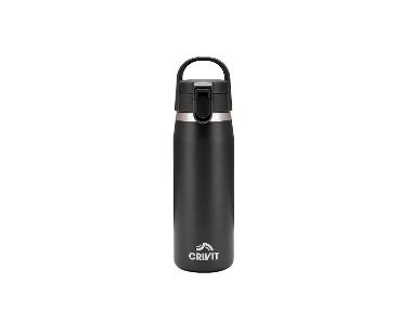 CRIVIT - Edelstahl-Trinkflasche, 1l (Schwarz)