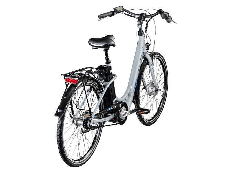Zündapp City E-Bike: graues Modell, Rückansicht.