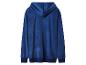 Blauer Samt-Kapuzenpullover, Rückansicht
