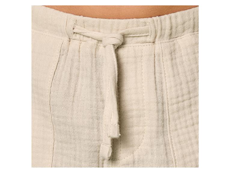 Beige Baumwollshorts mit Kordelzug in der Taille