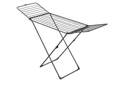 W5 Flügelwäscheständer »Black XL«, Stahlrohrrahmen mit starken Gelenken und Bodenschutz