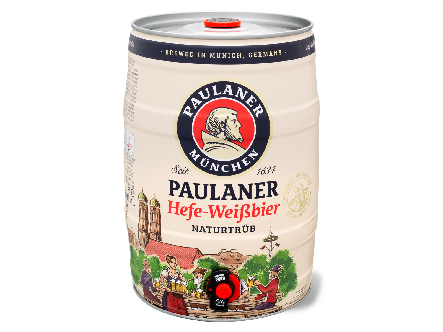 Paulaner Hefe-Weißbier Naturtrüb 5 Liter Bierfass mit …
