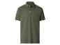 Dunkelgrünes Kurzarm-Poloshirt mit Kragen und Brusttasche