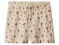 Beige Musselin-Shorts mit Blumenmuster.
