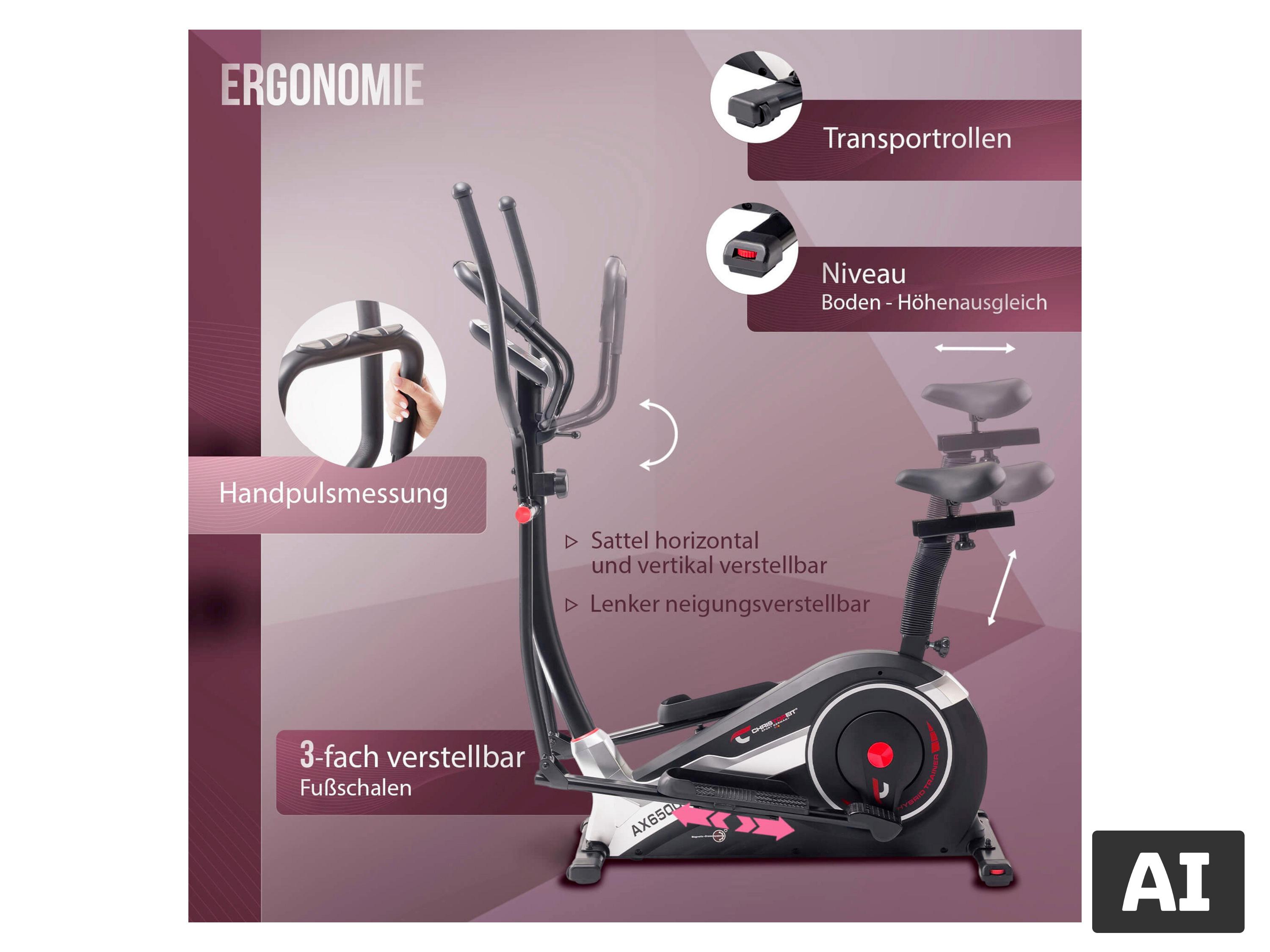 CHRISTOPEIT Hybrid Trainer »AX 6500«, Heim- Crosstrainer 2in1 – Bild 2 von 4