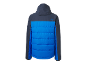 Herren-Steppjacke in Blau und Dunkelgrau mit Kapuze, Rückansicht.