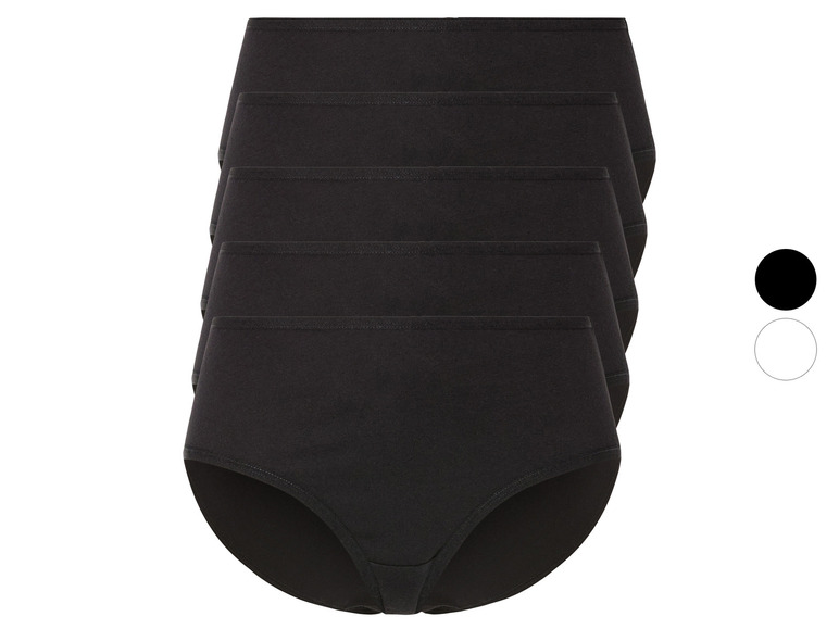 Vier Paar schwarze Damen-Slips.