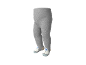 Graue Baby-Strumpfhose mit Eisbären-Design an den Füßen.