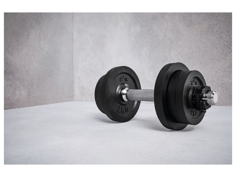 CRIVIT Kurzhantel-Set, mit Stahl-Griff, 10 kg | Hanteln & Gewichte