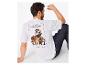 Herren-T-Shirt in Weiß mit Grafikdruck eines Basketballspielers und Text „M.J. MAGIC AIR G.O.A.T.“
