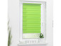 Grüne Rollos an einem Fenster.