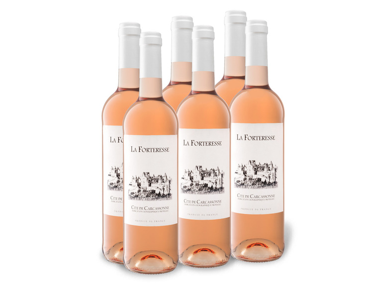 Gehe zu Vollbildansicht: 6 x 0,75-l-Flasche Weinpaket La Forteresse Cité de Carcassonne IGP trocken, Roséwein - Bild 1