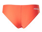 Orangefarbene Badehose mit Mistral-Logo.