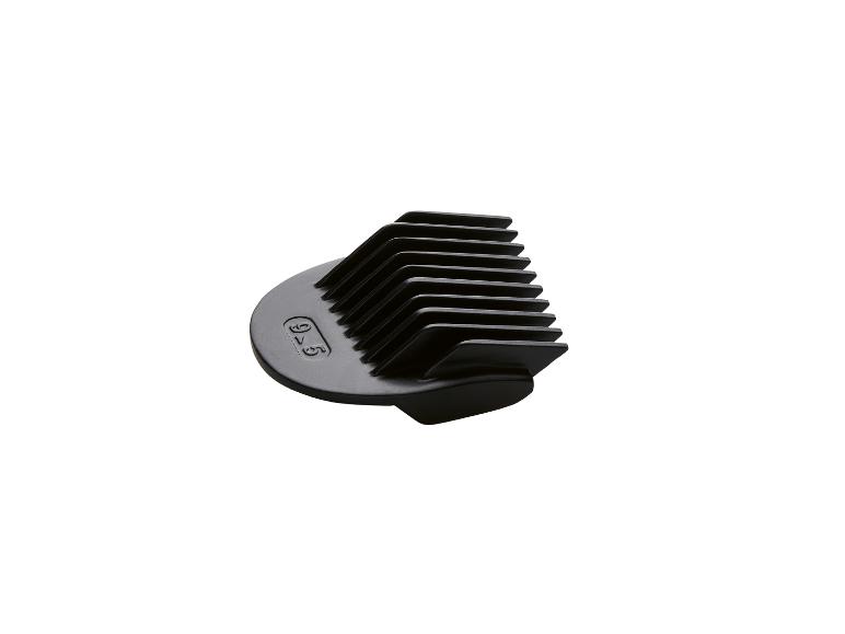 Schwarzer Haarschneider-Kamm-Aufsatz.