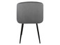 Grauer Samtstuhl mit schwarzen Beinen