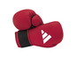 Rote Adidas Boxhandschuhe mit schwarzem Mesh-Panel.