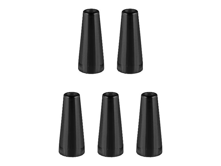 Fünf schwarze konische Schlauchdüsen