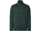 Dunkelgrüne Herren-Fleecejacke mit durchgehendem Reißverschluss und Brusttasche.
