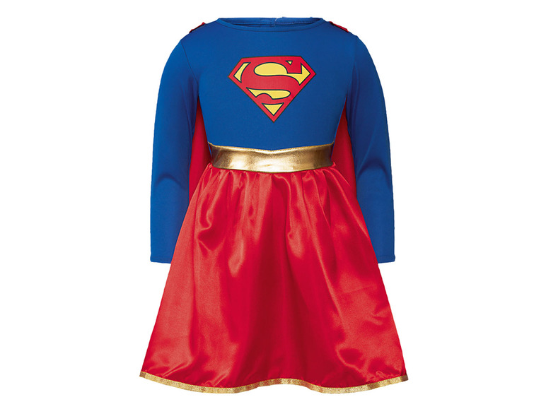 Supergirl Kostüm mit Umhang und Rock.