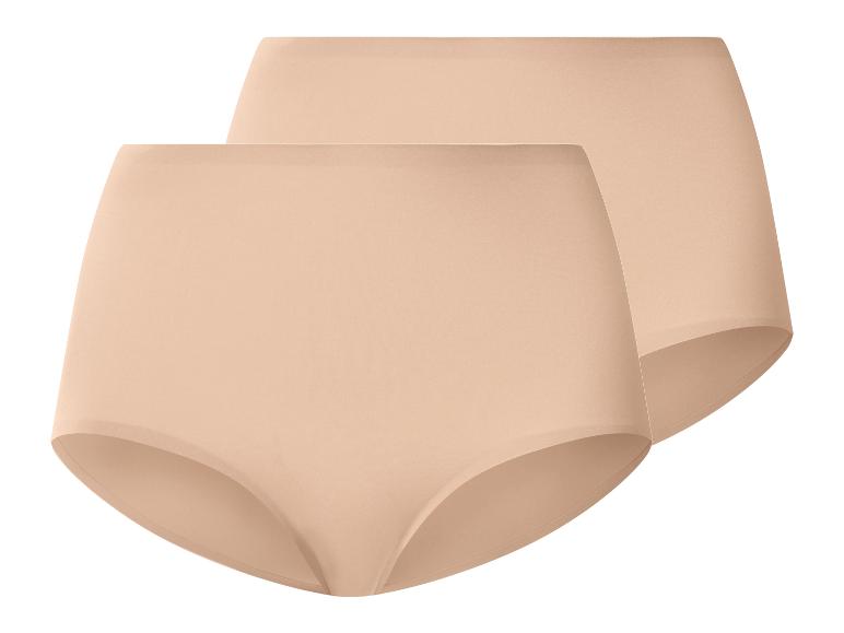 Zwei beigefarbene Damen-High-Waist-Slips