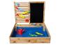 Holz-Sand- und Wassertisch mit Wasserspiel, Kreidetafel und Spielzubehör