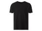 Schwarzes T-Shirt mit kurzen Ärmeln.