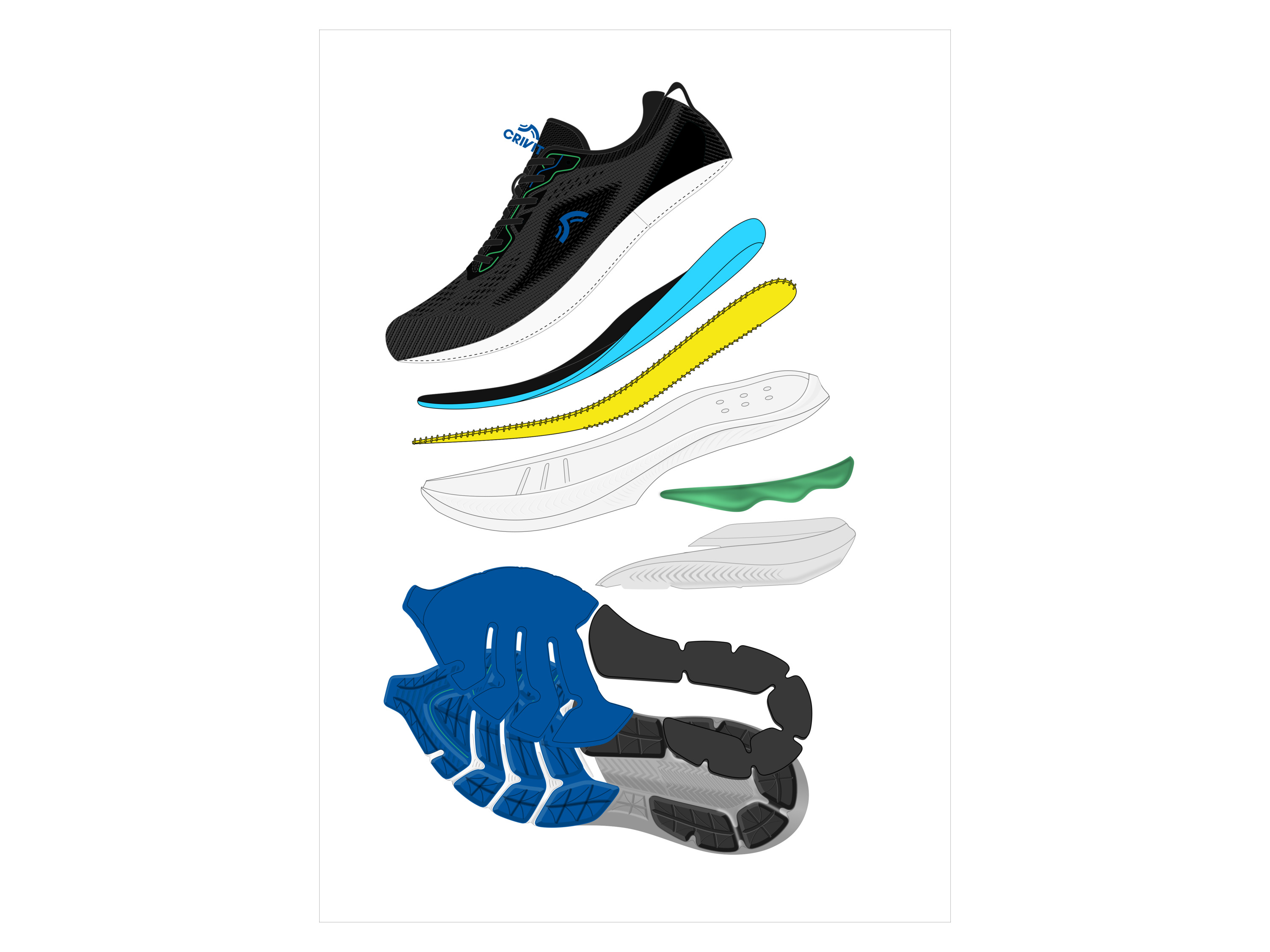 CRIVIT Herren-Laufschuhe, mit dämpfender EVA-Zwischensohle - 18