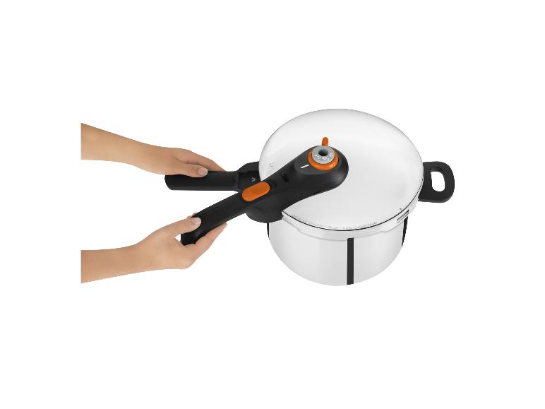 TEFAL Secureclick 6 L Edelstahl-Schnellkochtopf, der von Hand geschlossen wird
