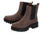 Braune Chelsea-Damenstiefel mit dicker Sohle