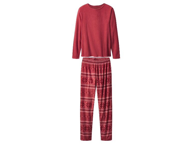 Rotes Pyjama-Set mit Langarm-Oberteil und gemusterter Hose