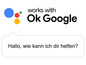 Google Assistent-Logo mit dem Text 'Funktioniert mit Ok Google'