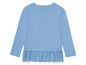Blaues Langarmshirt mit Tüll-Saum.