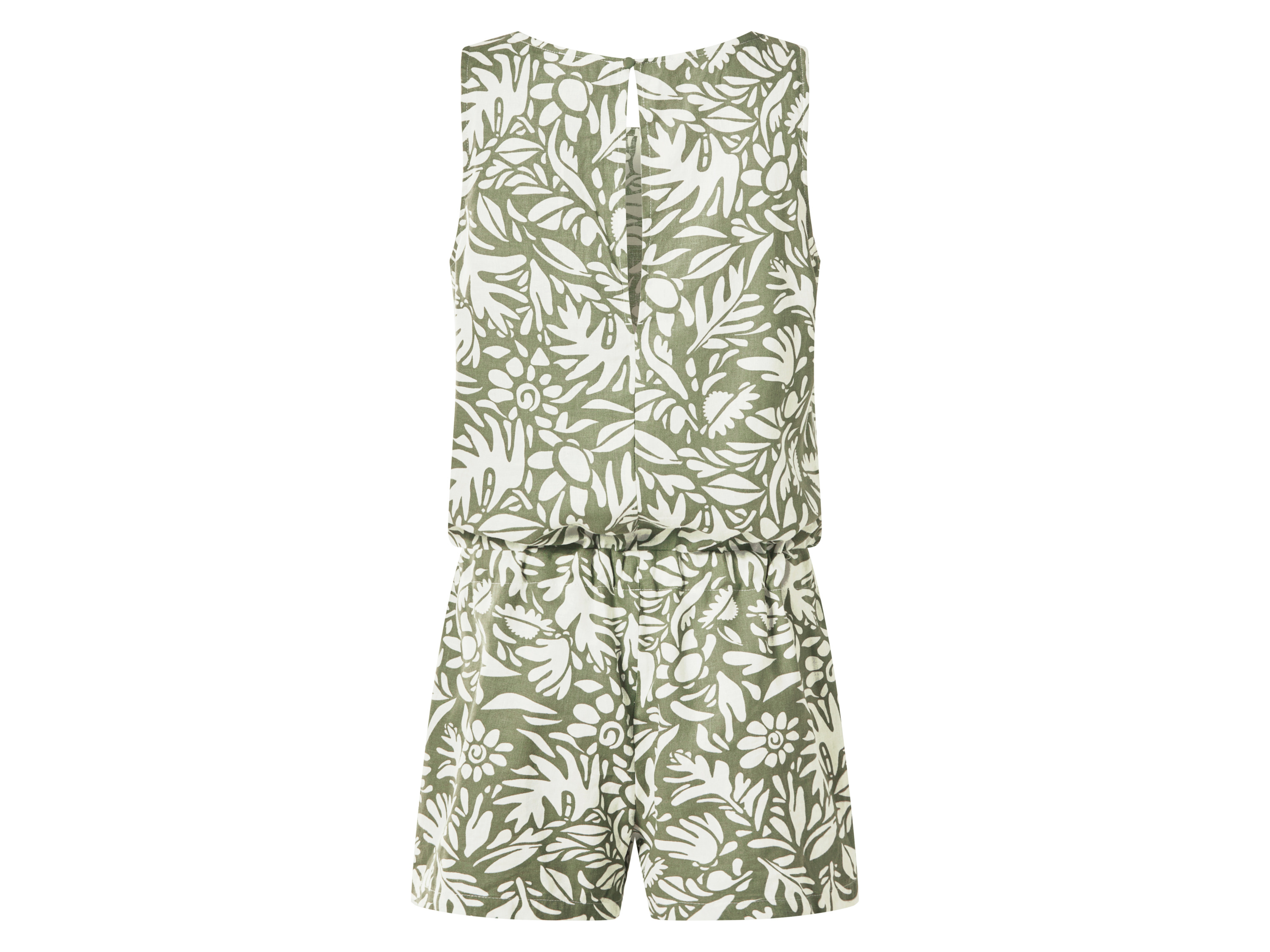 ESMARA® Damen Jumpsuit mit Leinen (Grün/Weiß, 42) – Bild 3 von 4