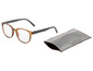 Braune Lesebrille mit grauem Etui