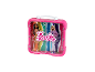 KLEIN Barbie-Vitrinenkoffer mit leuchtendem Logo für 4 Puppen.