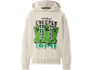 Heller Kinder-Kapuzenpullover mit Print von grünen Spielfiguren