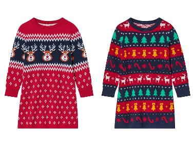 lupilu® Kinder Strickkleid, mit weihnachtlichen Motiven