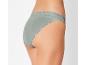 Ein graues String-Tanga mit Spitze.
