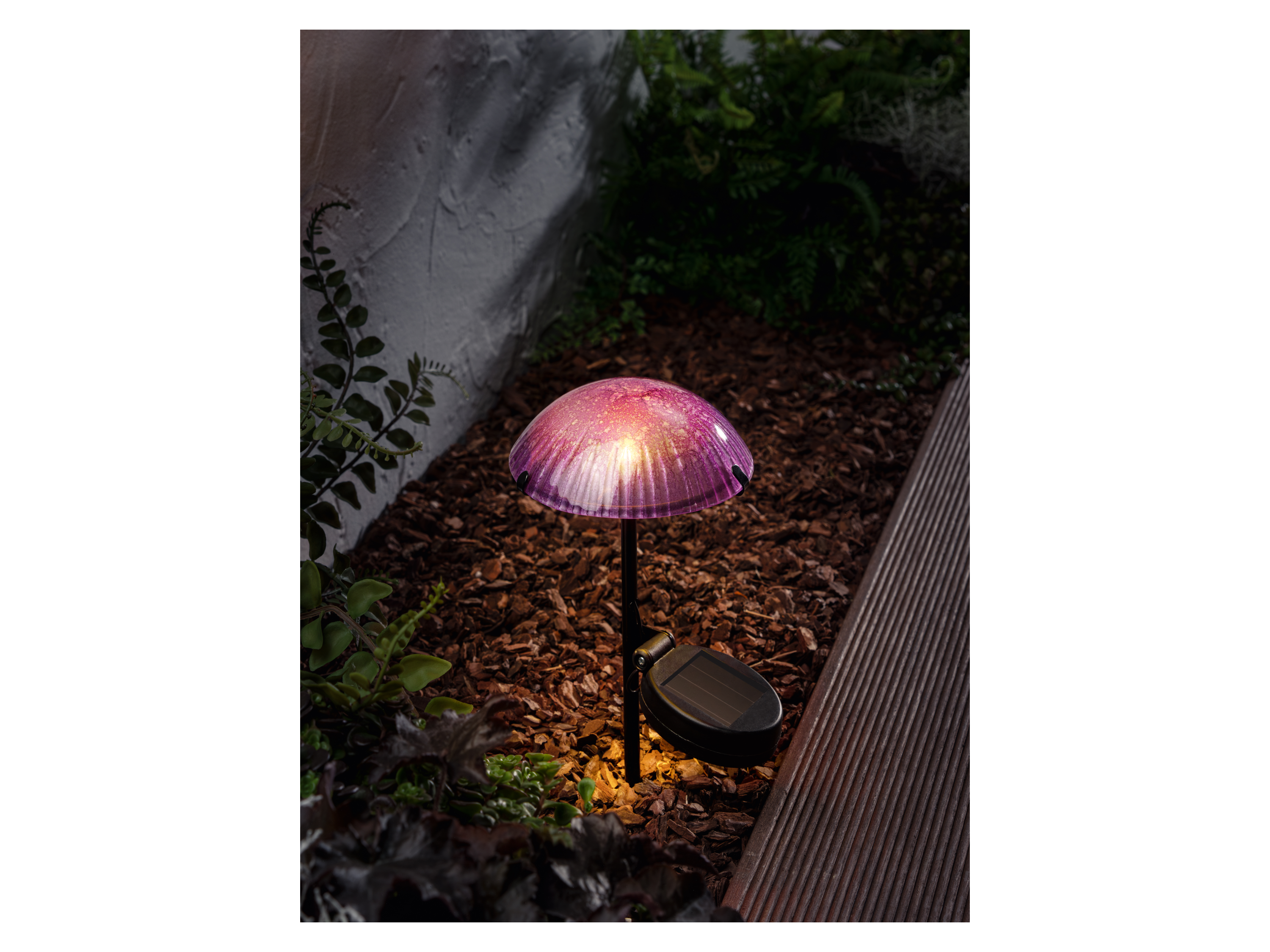 Thumbnail - LIVARNO home leuchtender Pilz mit Erdspieß, Solar und LED (Lila)""