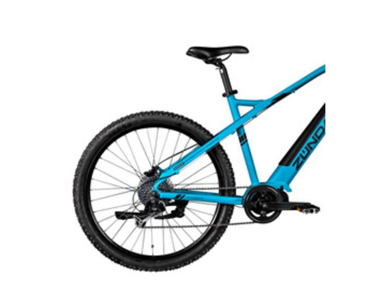 Blaues und schwarzes ZUND E-Bike mit robustem Design