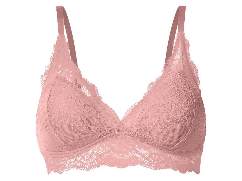 Hellrosa Spitzen-Bralette mit verstellbaren Trägern.