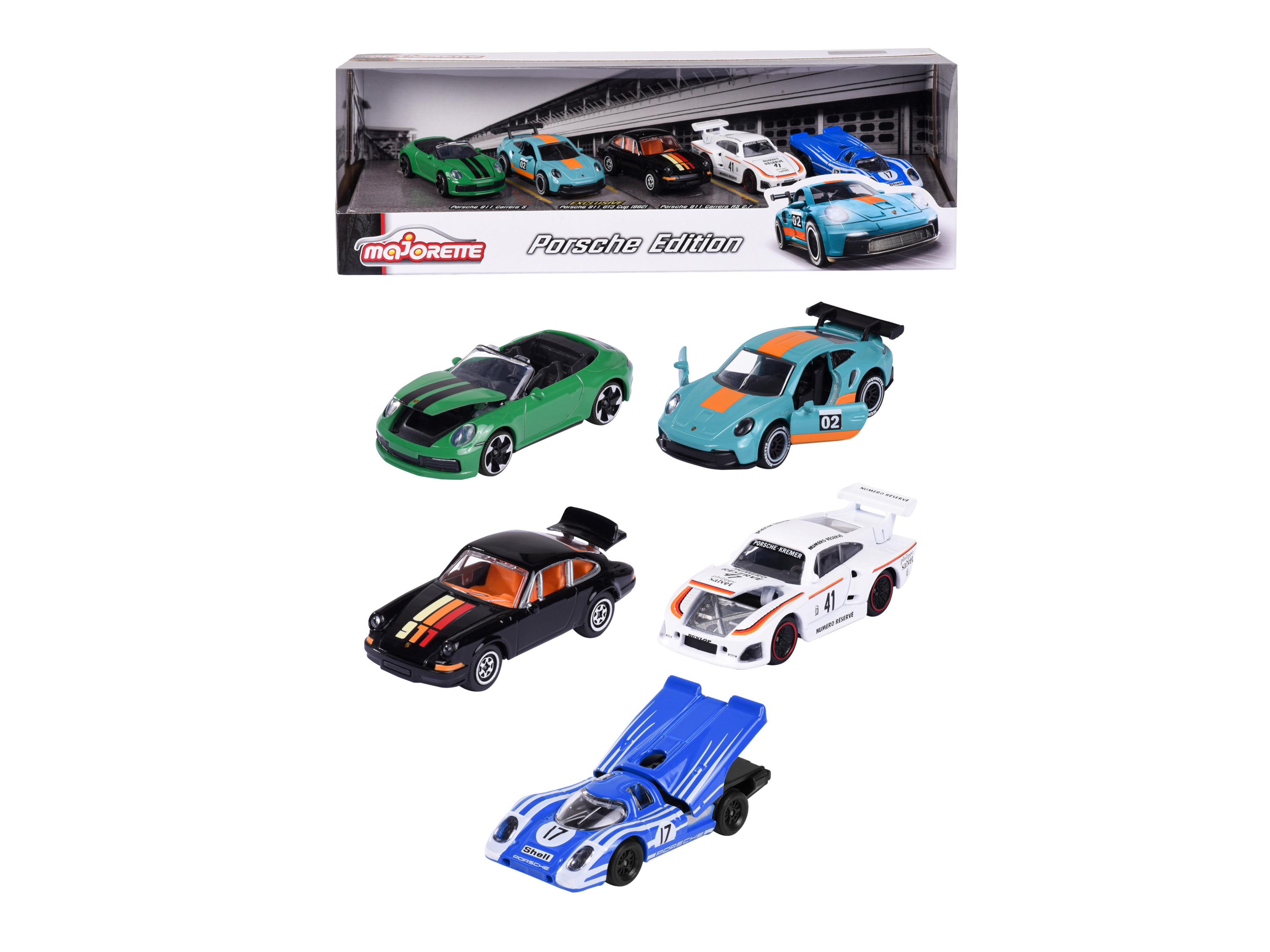 MAJORETTE Spielzeugauto 5 er Geschenkset (porsche)
